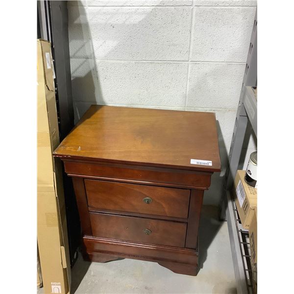 Wooden 2-Drawer Nightstand (16in L x 22in W x 24in H)