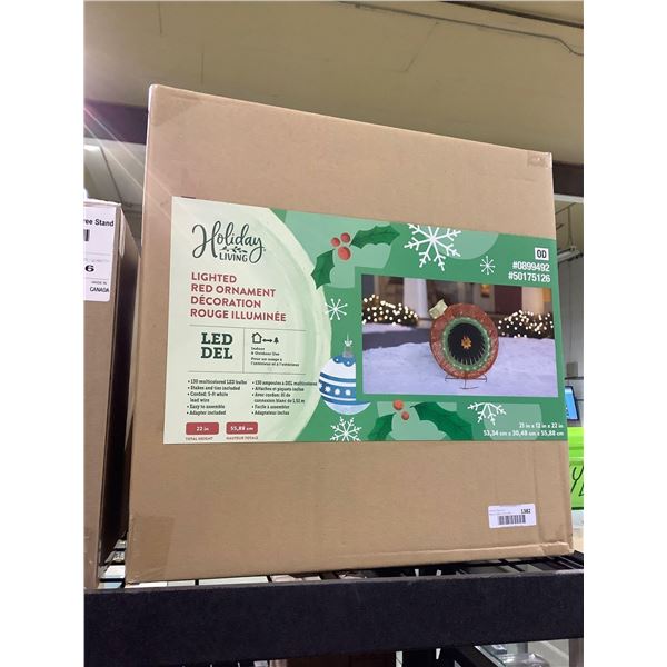 Holiday Living 22in LED Lighted Red Ornament