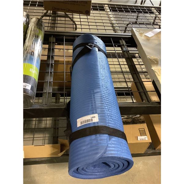Blue yoga / exercise mat