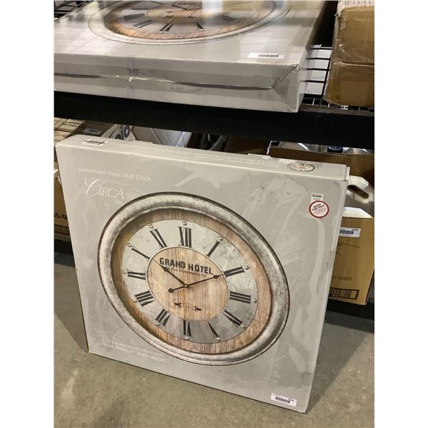 Galvanized Metal Wall Clock (23.6in D)