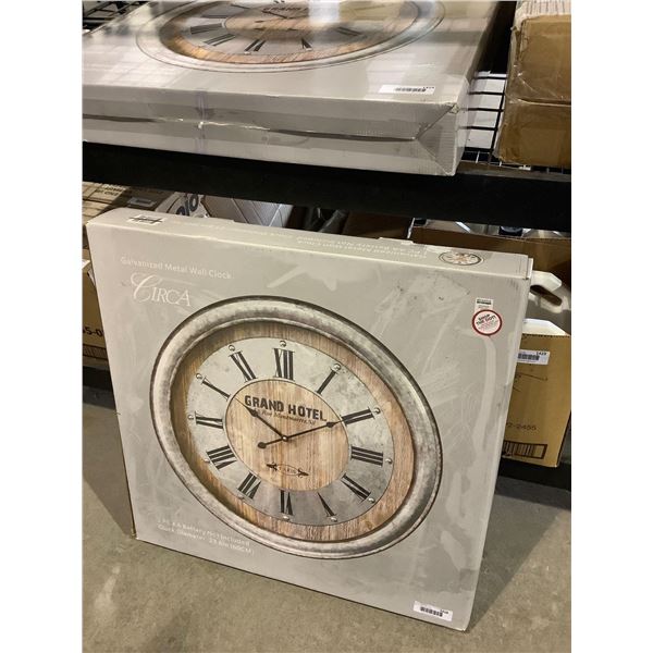 Galvanized Metal Wall Clock (23.6in D)