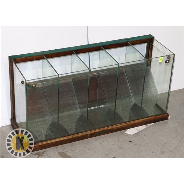 ANTIQUE 5 COMPARTMENT CANDY DISPLAY CABINET