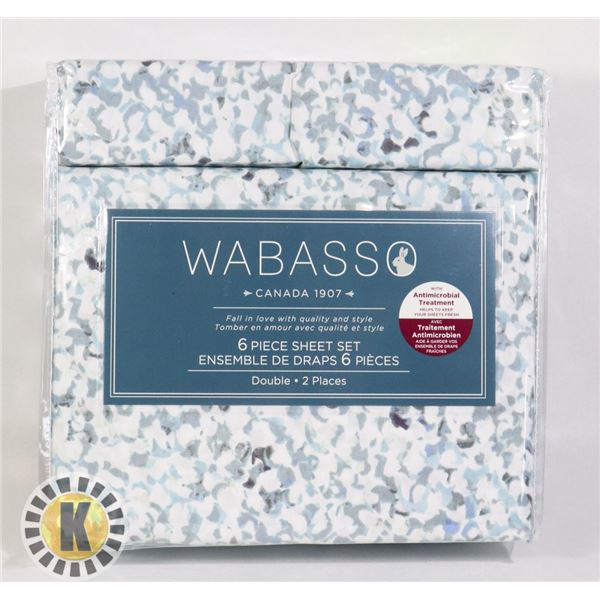 NEW WABASSO DOUBLE 6 PIECE SHEET SET