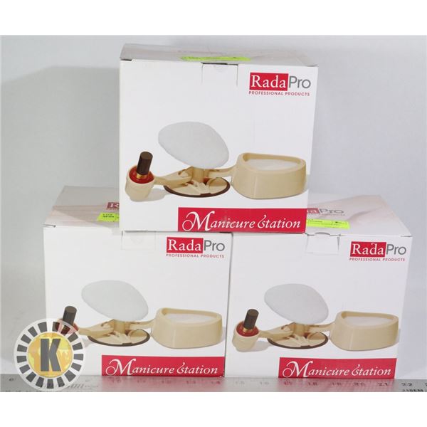LOT OF 3 MANICURE STATIONS