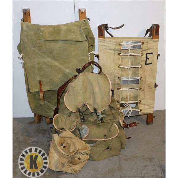 VINTAGE HEAVY DUTY CAMPING/ HIKING BAGS