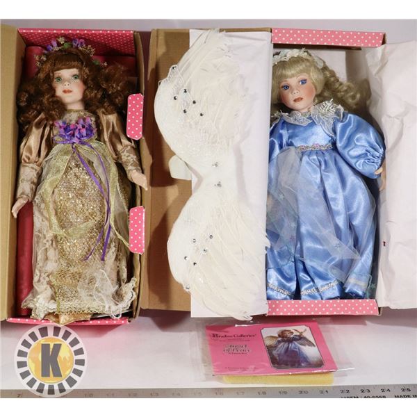 TWO VINTAGE PORCELAIN DOLLS