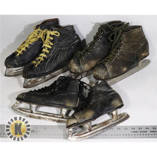 BOX OF VINTAGE ICE SKATES
