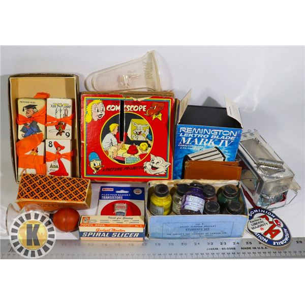 BOX OF ANTIQUE ITEMS