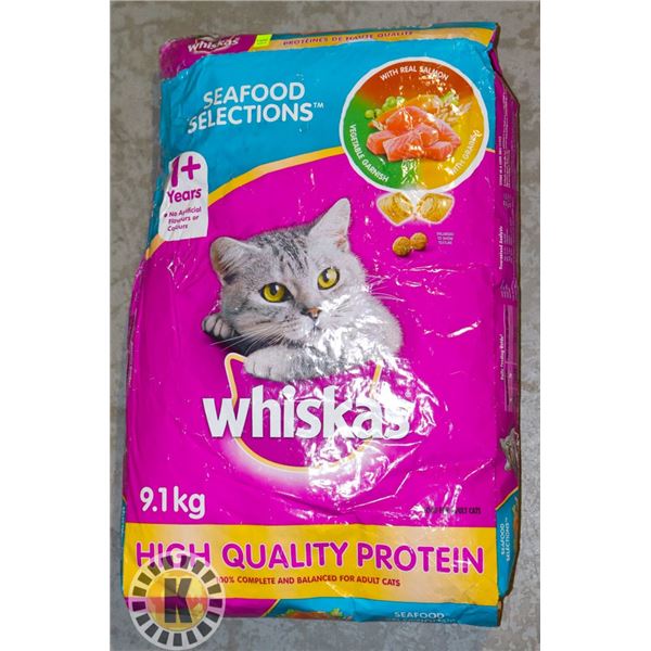 9.1KG BAG OF WHISKAS CAT FOOD