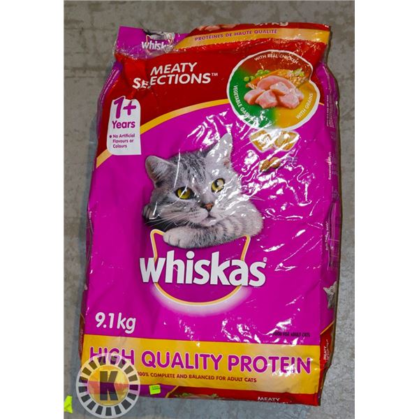 9.1KG BAG OF WHISKAS CAT FOOD
