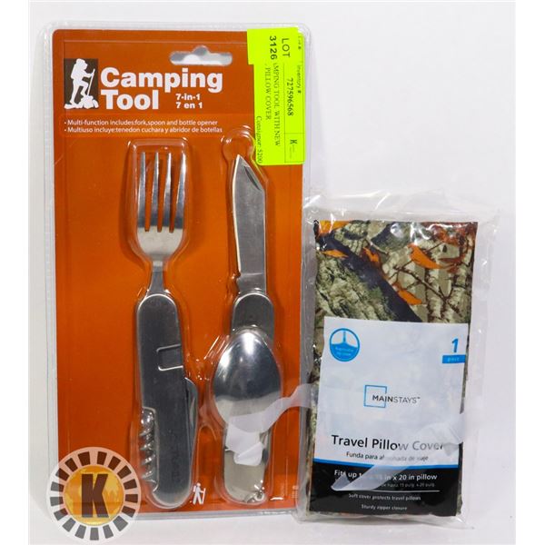 NEW CAMPING TOOL WITH NEW TRAVEL PILLOW COVER