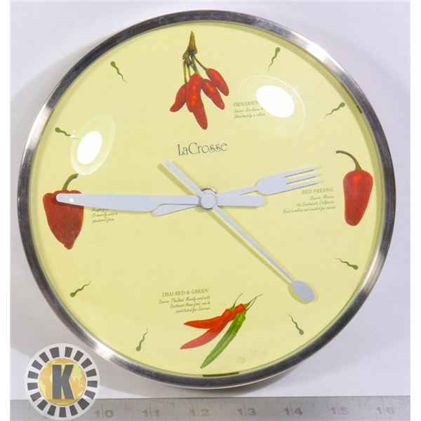 LA CROSSE RED CHILE CLOCK