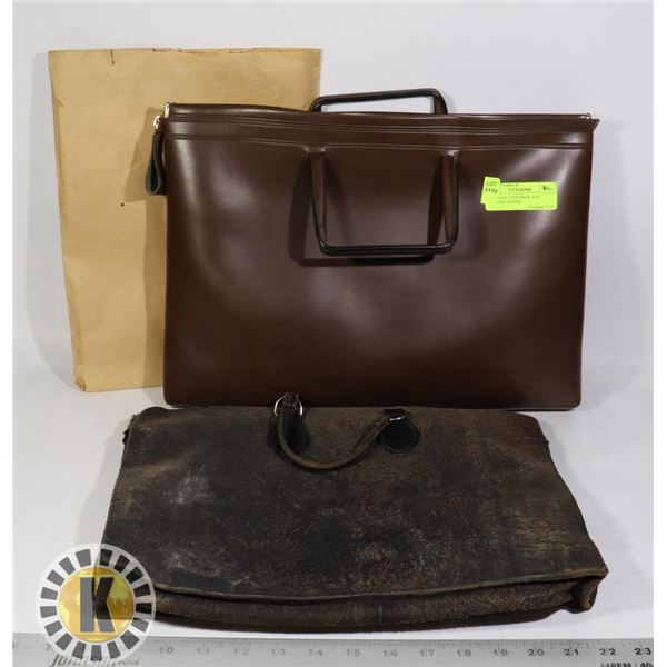 2 VINTAGE OFFICE BAGS AND DRAWING PAPERS