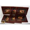 Image 1 : SET OF 6 FLORAL WOOD BOARD MATS