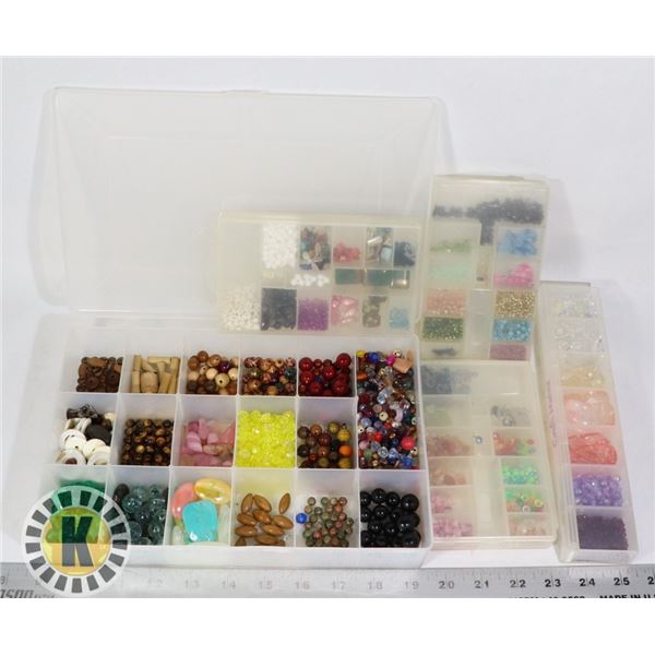 LARGE SELECTION OF BEADS. STONE, WOOD,