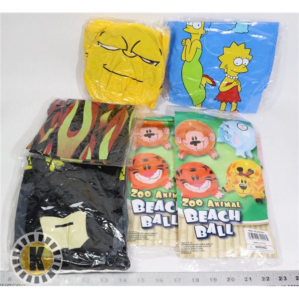 BAG OF INFLATABLE BEACH TOYS