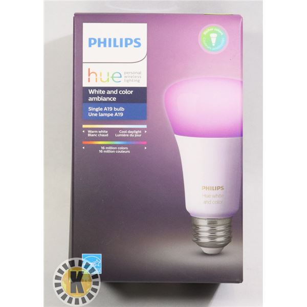 NEW PHILIPS HUE WHITE AND COLOR AMBIANCE LED A19