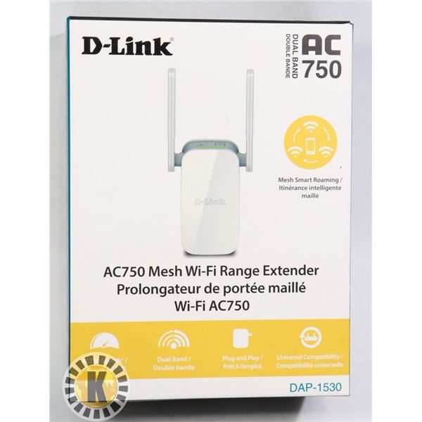 NEW D-LINK AC750 MESH WIFI RANGE EXTENDER
