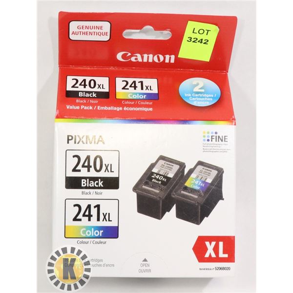 CANON PRINTER INK 240XL BLACK AND 241XL COLOUR
