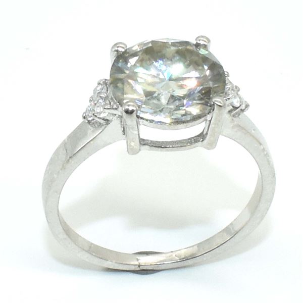 SILVER MOISSANITE (ROUND 9 & 1.5 MM)(2.85CT) RHODI