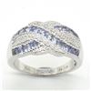 Image 1 : SILVER TANZANITE CZ(1.8CT) RHODIUM PLATED RING