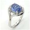 Image 2 : SILVER TANZANITE CZ(1.9CT) RHODIUM PLATED RING