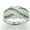 Image 1 : SILVER EMERALD CZ(1.8CT) RHODIUM PLATED RING