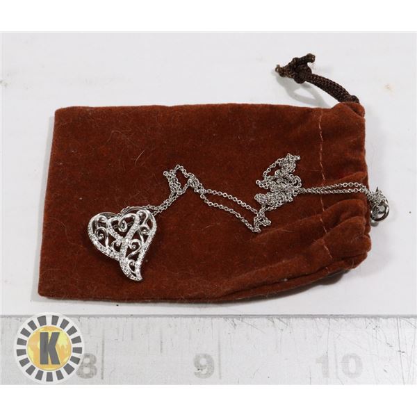 STAMPED 925 SILVER CHAIN WITH HEART PENDENT