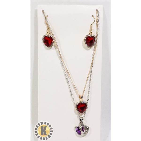 NEW SET OF FASHION HEART JEWELRY