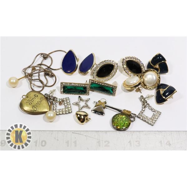 LOT OF FASHION EARRINGS AND PENDANTS