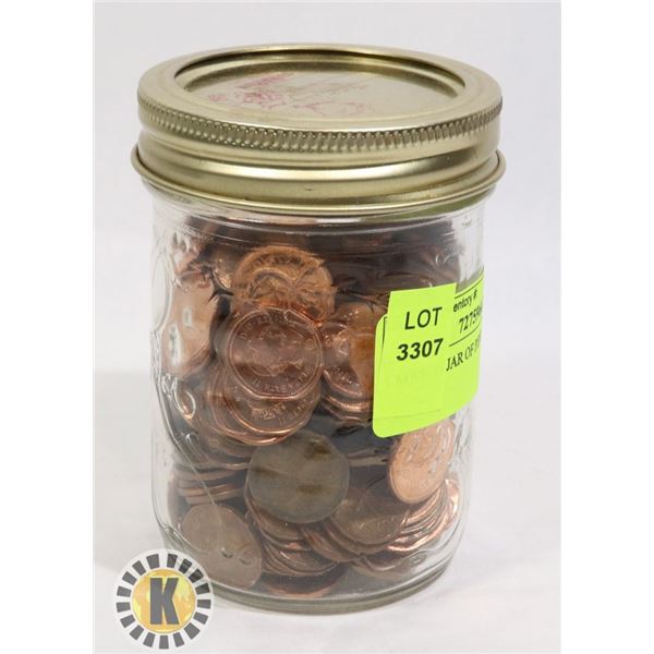 1 MASON JAR OF PENNIES