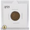 Image 1 : 1893 OLD USA INDIAN HEAD ONE CENT COIN