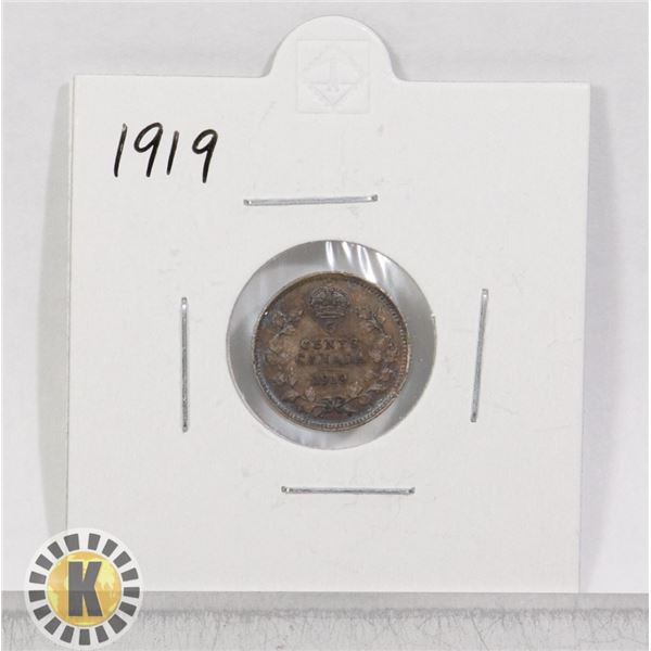 1919 SILVER CANADA 5 CENTS COIN