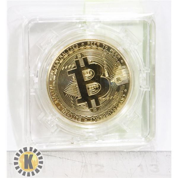 GOLD PLATED BITCOIN IN PROTECTIVE CASE