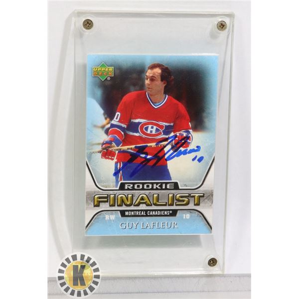 GUY LAFLEUR MONTREAL CANADIENS SIGNED HOCKEY CARD