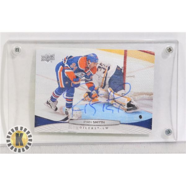 RYAN SMYTH SIGNED EDMONTON OILERS HOCKEY CARD #2
