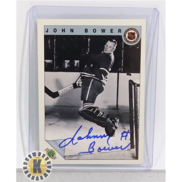 JOHNNY BOWER SIGNED TORONTO MAPLE LEAFS CARD
