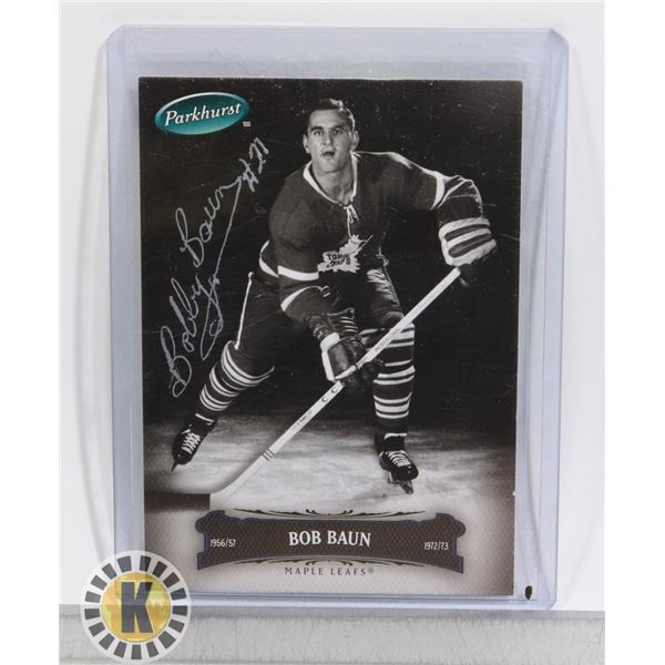 BOB BOBBY BAUN TORONTO MAPLE LEAFS CARD