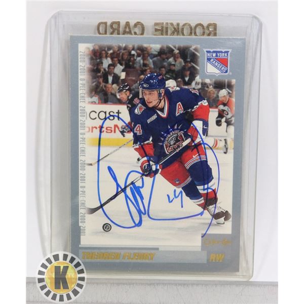THEOREN FLEURY SIGNED NEW YORK RANGERS HOCKEY