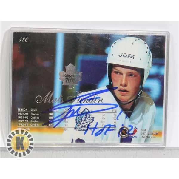 MATS SUNDIN TORONTO MAPLE LEAFS CARD WITH HOF INS