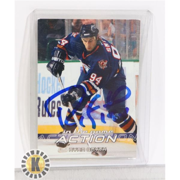 RYAN SMYTH SIGNED EDMONTON OILERS HOCKEY CARD