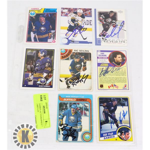 BUFFALO SABRES AUTOGRAPHED 7 HOCKEY CARD LOT