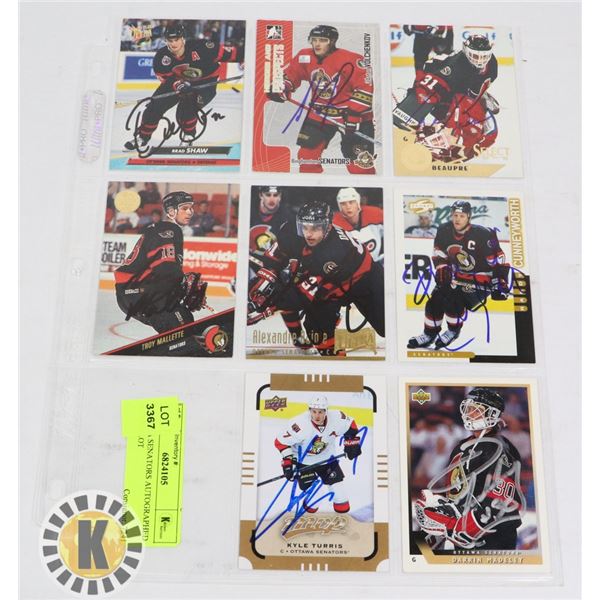 OTTAWA SENATORS AUTOGRAPHED 8 CARD LOT