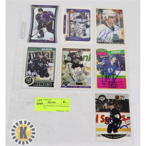 LOS ANGELES KINGS AUTOGRAPHED 7 CARD LOT