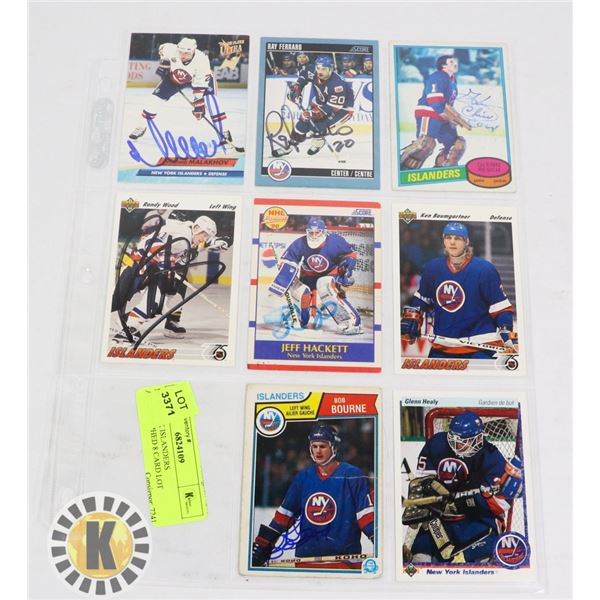 NEW YORK ISLANDERS AUTOGRAPHED 8 CARD LOT