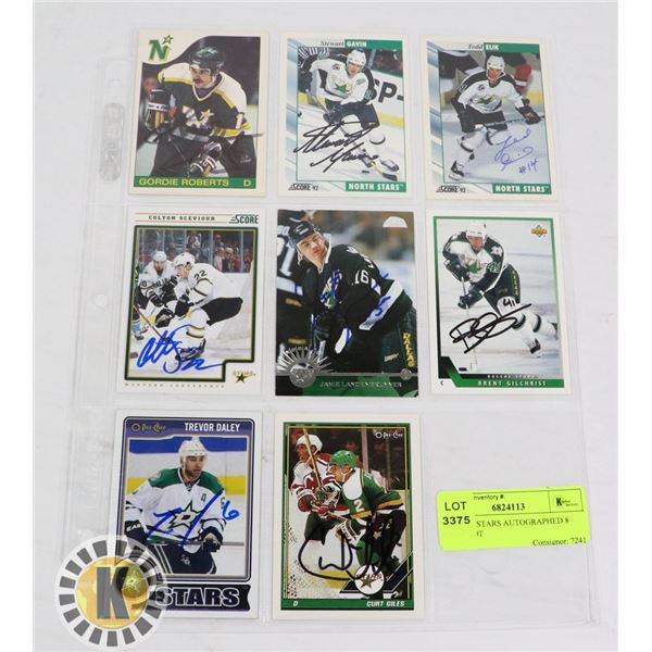 DALLAS STARS AUTOGRAPHED 8 CARD LOT