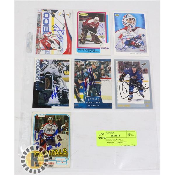 WASHINGTON CAPITALS AUTOGRAPHED 7 CARD LOT