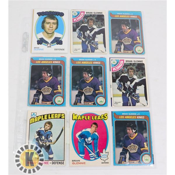 16 BRIAN GLENNIE HOCKEY CARDS TORONTO MAPLE LEAFS