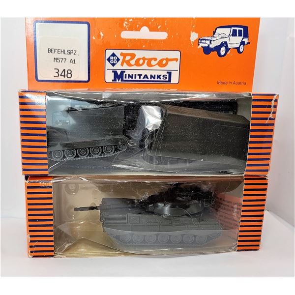 11)  LOT OF 2 ROCO MINI TANKS, H.O. SCALE, # 348 I