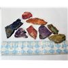 Image 1 : 5)  LOT OF 8 MULTI COLORED JASPER SLICES